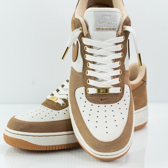 Nike PREMIUM SUEDE AF1s Air Force 1 Low - TOFFEE BROWN SAIL GUM - Customs - Picture 13 of 16